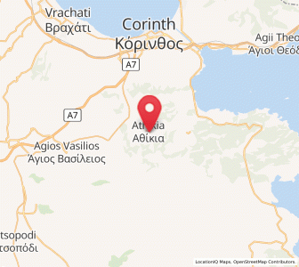 Map of Athíkia, Peloponnese