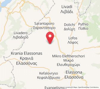 Map of Ázoros, Thessaly