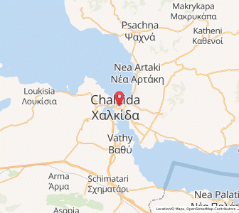 Map of Chalcis, Central Greece