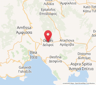 Map of Delphes, Central Greece