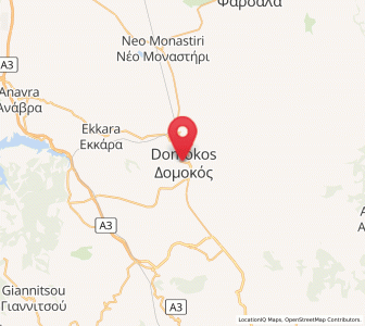 Map of Domokós, Central Greece