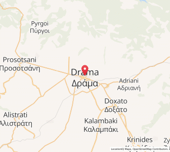 Map of Dráma, East Macedonia and Thrace