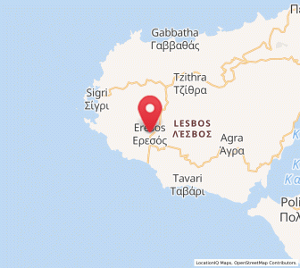 Map of Eresós, North Aegean