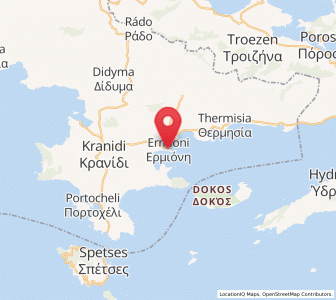 Map of Ermióni, Peloponnese