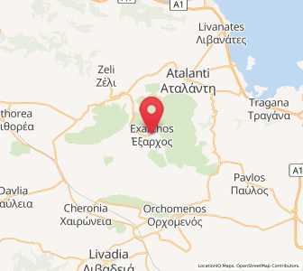 Map of Éxarkhos, Central Greece