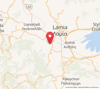 Map of Frantzís, Central Greece