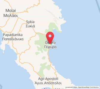 Map of Géfyra, Peloponnese