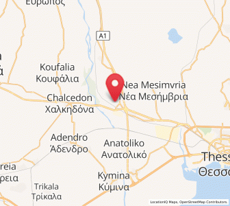 Map of Géfyra, Central Macedonia