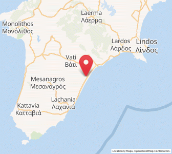 Map of Gennadi, South Aegean