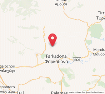 Map of Grizáno, Thessaly