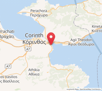 Map of Isthmía, Peloponnese