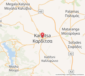 Map of Kardítsa, Thessaly