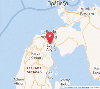Map of Kariótai, Ionian Islands