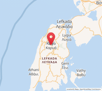Map of Karyá, Ionian Islands