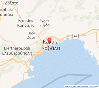 Map of Kavala, East Macedonia and Thrace
