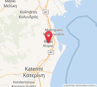 Map of Kítros, Central Macedonia