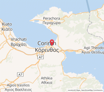 Map of Corinthe, Peloponnese