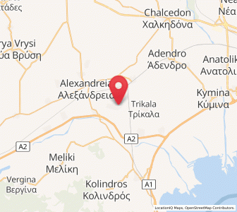 Map of Koryfí, Central Macedonia