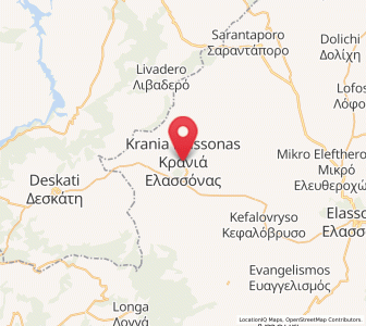 Map of Kraniá Elassónas, Thessaly