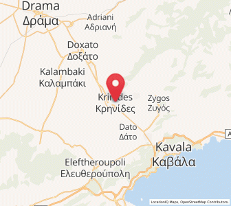 Map of Krinídes, East Macedonia and Thrace