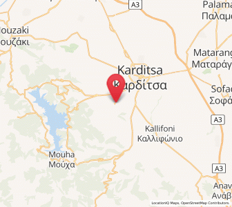 Map of Krýa Vrýsi, Thessaly