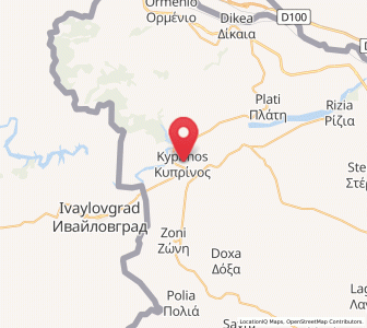 Map of Kyprínos, East Macedonia and Thrace