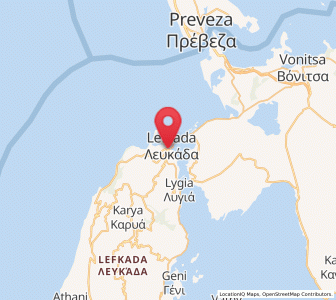 Map of Lefkada, Ionian Islands