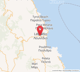 Map of Leonídio, Peloponnese