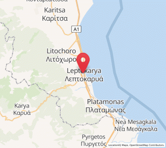Map of Leptokaryá, Central Macedonia