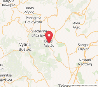 Map of Levídion, Peloponnese