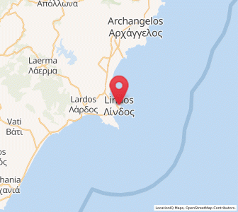 Map of Lindos, South Aegean