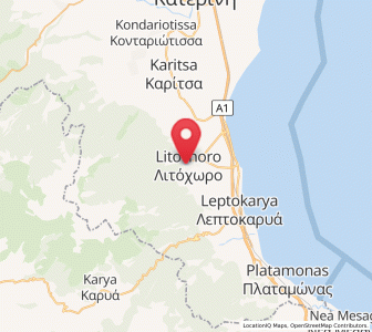 Map of Litochoro, Central Macedonia