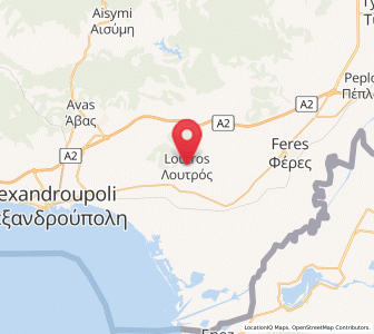 Map of Loutrós, East Macedonia and Thrace