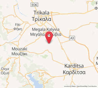 Map of Magoúla, Thessaly