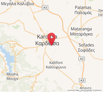Map of Mavrika, Thessaly