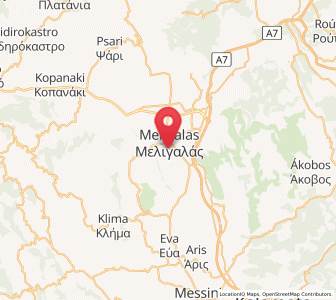 Map of Meligalás, Peloponnese