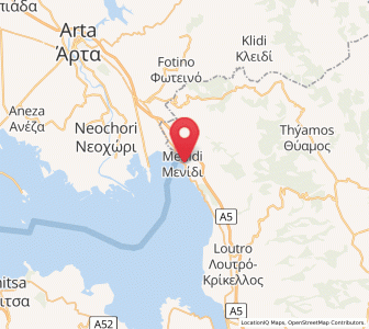 Map of Menídi, West Greece
