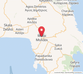Map of Moláoi, Peloponnese