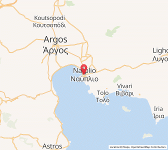Map of Nauplie, Peloponnese