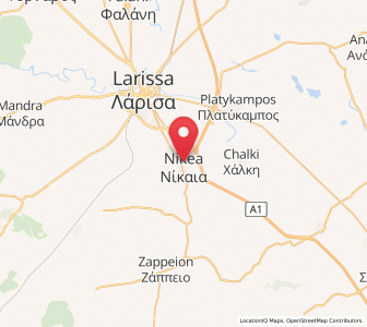 Map of Níkaia, Thessaly