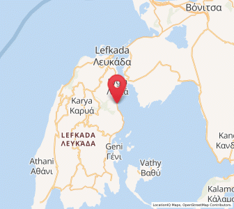 Map of Nikiána, Ionian Islands