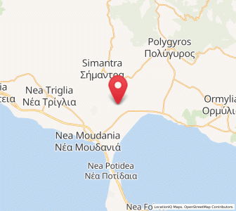 Map of Olynthe, Central Macedonia