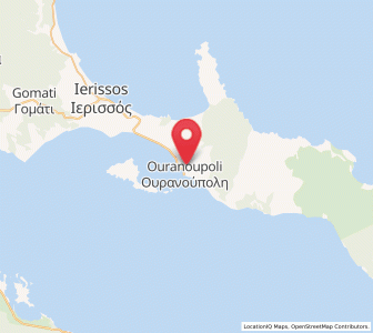 Map of Ouranoupolis, Central Macedonia