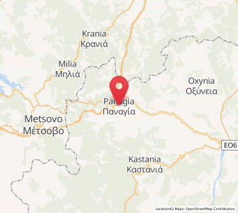 Map of Panagía, Thessaly