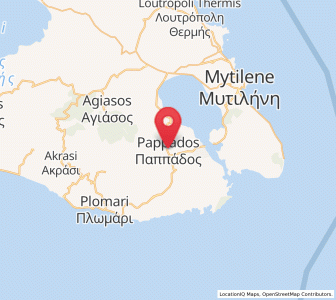Map of Pappádos, North Aegean