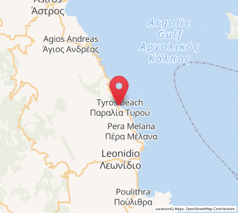 Map of Paralía Tyroú, Peloponnese