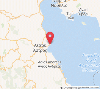 Map of Parálio Ástros, Peloponnese
