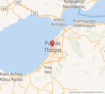 Map of Patras, West Greece