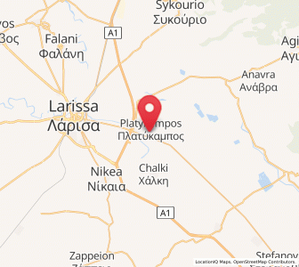 Map of Platýkampos, Thessaly