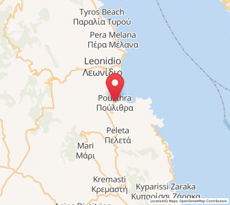 Map of Poúlithra, Peloponnese